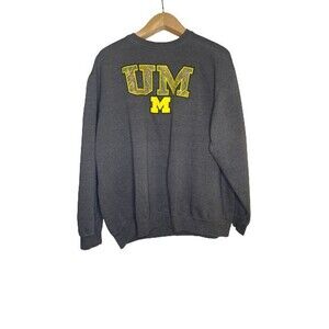 Michigan Wolverines Sweatshirt Mens 2XL Gray Section 101 Camo Long Sleeve